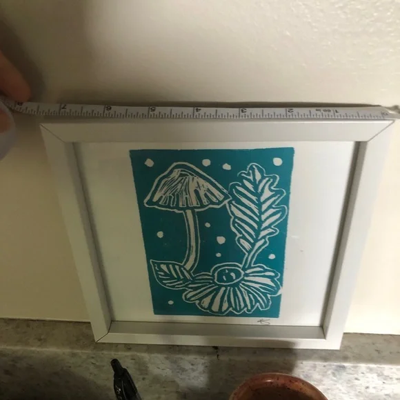 Framed Teal Botanical Art Print - Picture 4 of 4